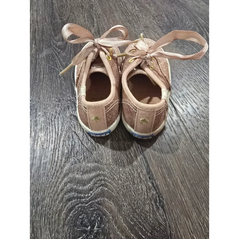 Keds Champion Glitter Rose Gold Pink Sparkle Sneakers Ribbon Laces Toddler 5M